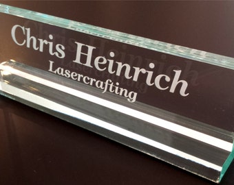 Glass colored acrylic Office Name Plate Personalized