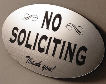 No Soliciting Sign - Laser-Engraved - UV-Rated