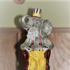 1960 Calamassi Elephant Yellow Pants,Made in Italy Elephant Liquor Decanter,Republican Elephant,Republican Elephant Suit,Elephant Decanter