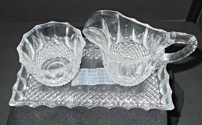 Cut Lead Crystal Sugar and Creamer Set, Cut Lead Crystal,Lead Crystal Sugar and Creamer Set,German Cut Lead Crystal,Fancy Sugar Creamer Set image 5