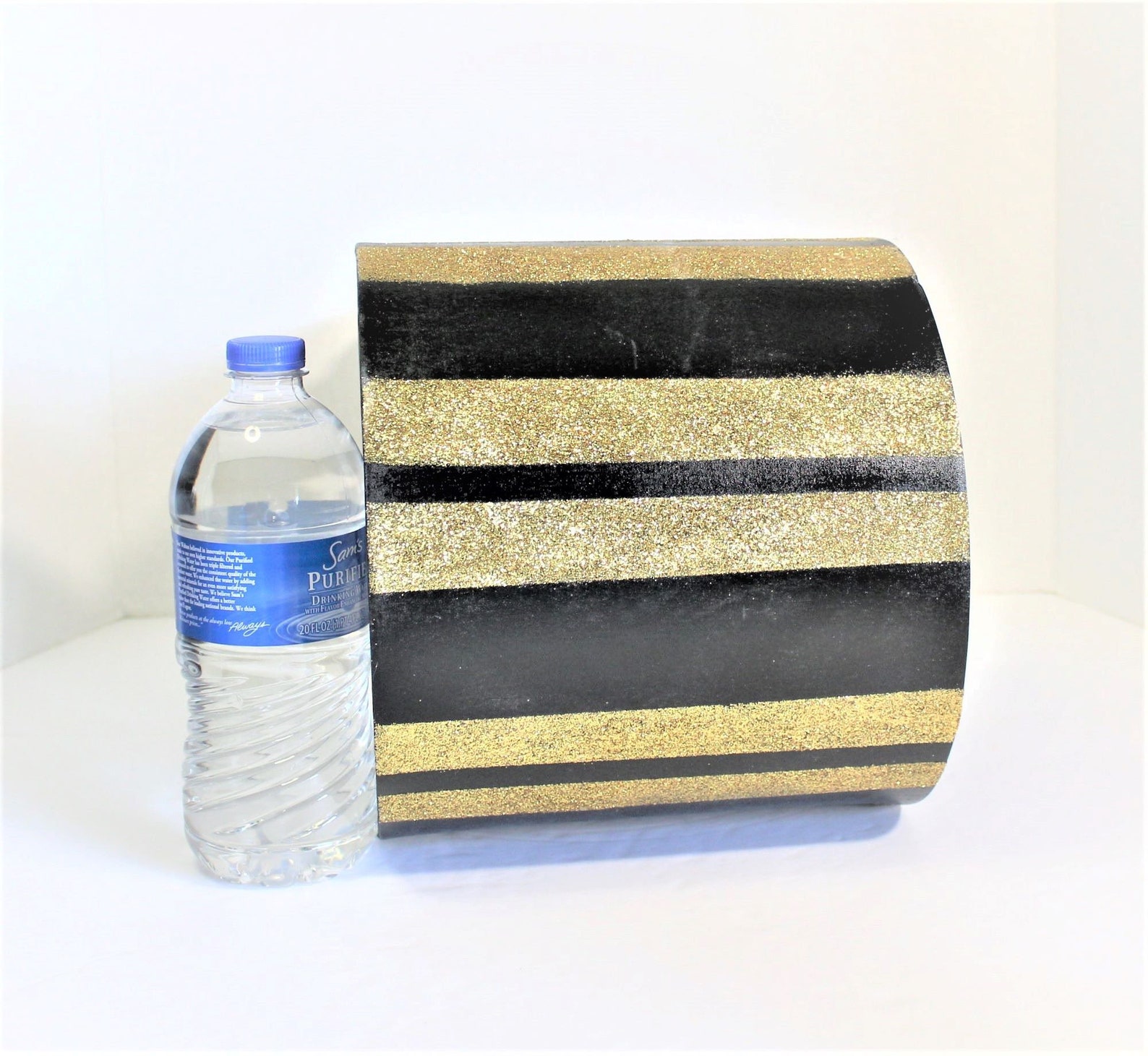 Black Gold Stripe Lamp ShadeBlack Gold Stripe Table Lamp Etsy