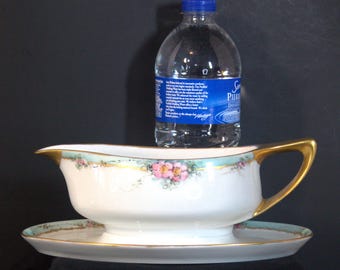Gravy Boat with Attached Oval Saucer,Rosenthale China, Selb Bavaria Donatello,Gravy Bowl,Czechoslovakia China,Hand Painted China