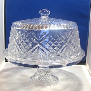 4 in 1 Pedestal Cake Plate & Dome,Godinger Shannon 4 in 1 Crystal Cake Plate with Dome,Punch Bowl,Server,Crystal 4-1 Cake Server and Dome.