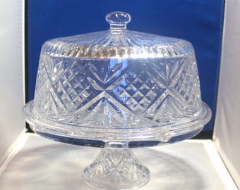 4 in 1 Pedestal Cake Plate & Dome,Godinger Shannon 4 in 1 Crystal Cake Plate with Dome,Punch Bowl,Server,Crystal 4-1 Cake Server and Dome.