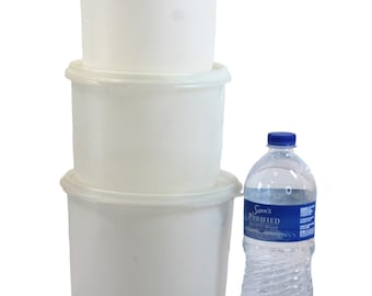 タッパーウェア ワンタッチキャニスターセット、ラズベリー蓋 - 4個