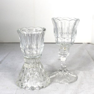 Pair Clear Glass Votive Cups,Candle Holder Votive,Clear Glass Votive Candle Cups,Pair Clear Home Interior Pegged Votive Cups,Candleholders