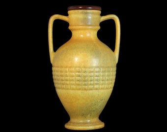 Two Handled Royal Haeger Tall Mustard Vase,Royal Haeger Vase,Royal Haeger Two Handled Urn,Mustard Vase,Yellow Vase,Two Handled Yellow Urn
