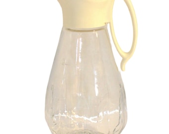 Log Cabin Syrup Glass Pitcher,Small Pitcher,Syrup Pitcher,Vanilla Top Syrup Pitcher,Cream Pitcher, Glass Syrup Carafe,Syrup Dispenser