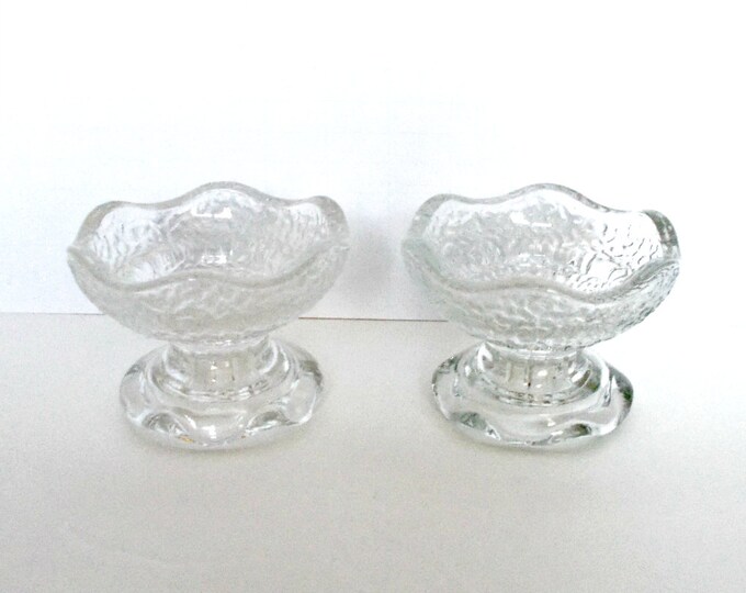 Clear Glass Pedestal Candle Holder, Pedestal Textured Candle Holder