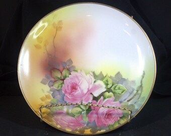 Noritake M Hand Painted Plate,Noritake Morimura Bros Handpainted Plate,Noritake Morimura Bros,Hand Painted Plate Roses,Signed Morimura Plate