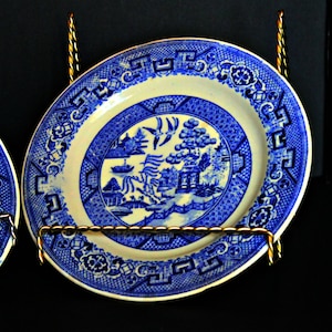 2 Blue White Laughlin Salad Plate,Blue Willow Laughlin Desert Plates,Homer Laughlin Willow Salad Plates,Homer Laughlin Plate,Homer Laughlin