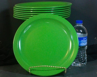 Green Apple Melmac Plate,Green Texas Ware Plate,Melamine Plates,Plastic Plates,Dallas Ware Plates,Camping Gear,Melamine Dishes,Melmac Dishes