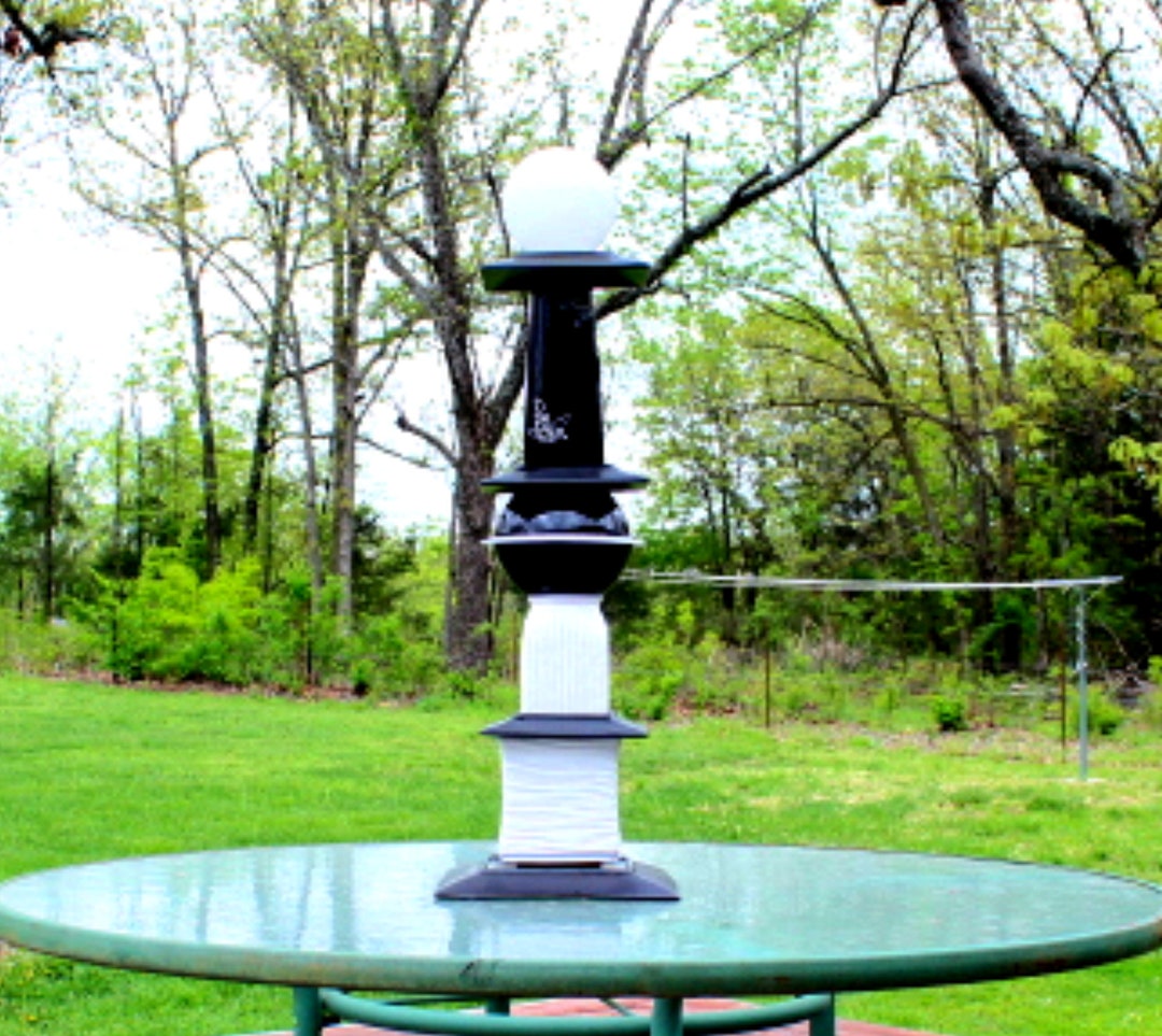 Checkmate Totem,tall Glass Tower,glass Art,yard Glass Art,deck Glass