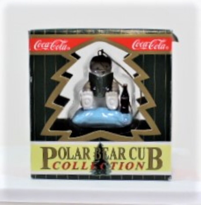 1997 Coke Polar Bear Cub Ornament,coke Polar Bear Cub on a Pillow ...