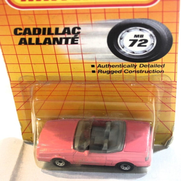 Matchbox Cadillac Allante Pink,Matchbox Car,Die Cast Car,Die Cast Cadillac,Pink Cadillac,Allante Cadillac,Matchbox Collector