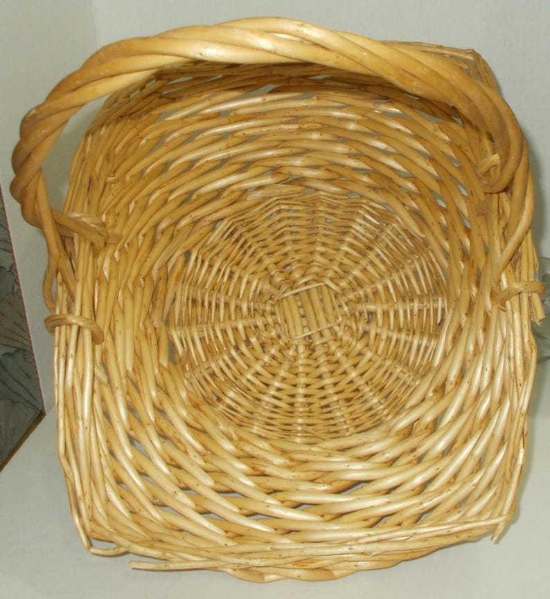 Large Wicker Basketlarge Square Wicker Basketlarge Twig Etsy