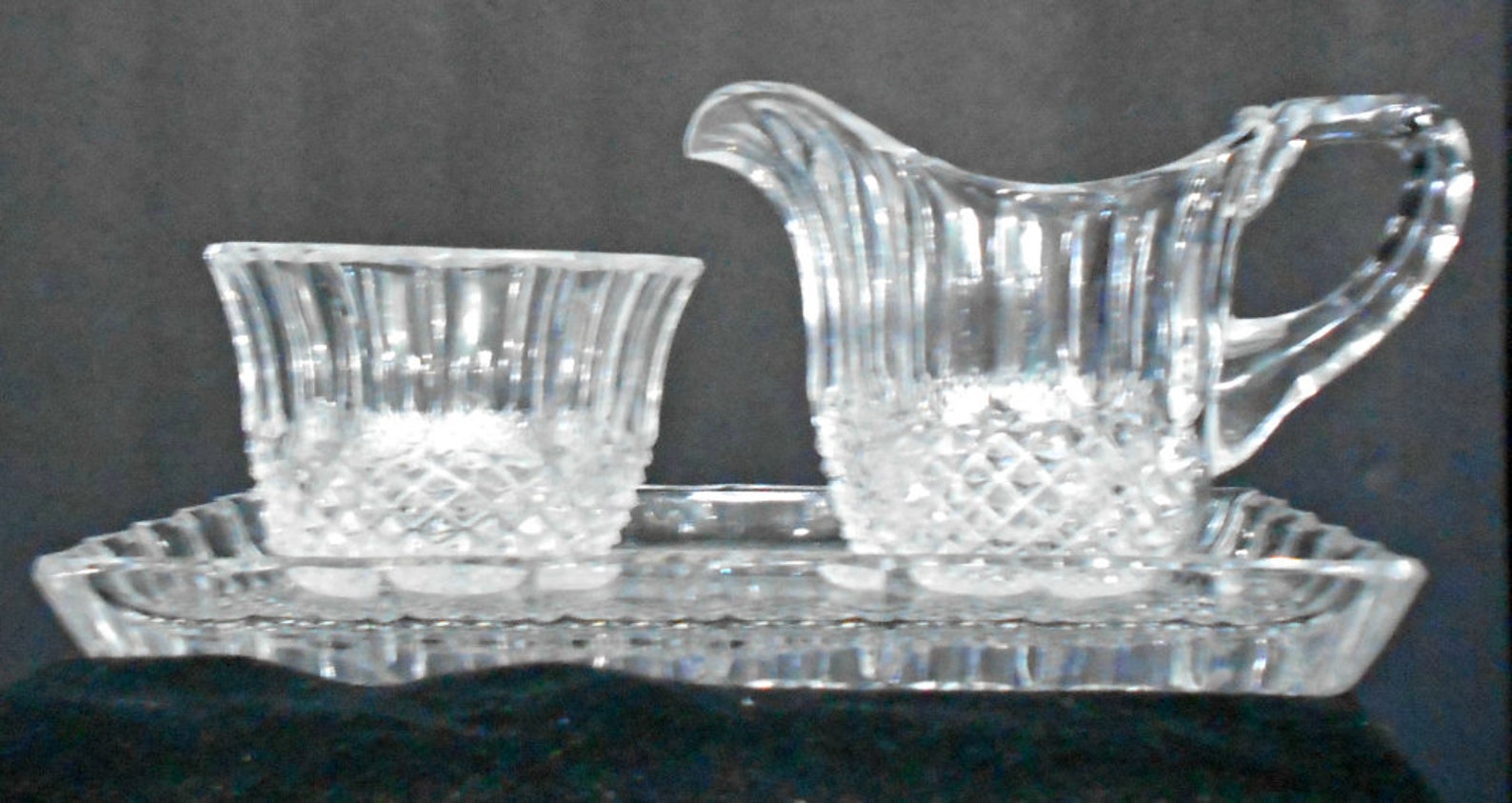 Cut Lead Crystal Sugar and Creamer Set Cut Lead Crystallead Etsy