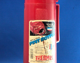 Thermos vintage in formato pinta, Thermos vintage, Thermos rosso, Thermos da pinta, Thermos caldo freddo, Thermos da 2 tazze, Bottiglia Thermos da pinta, Bottiglia Thermos