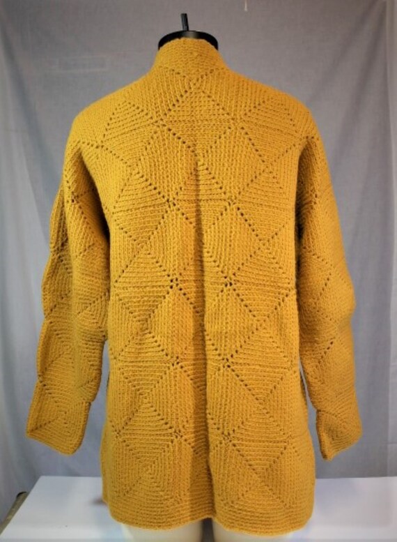 Pumpkin Gold Crochet Sweater,Handmade Crochet Car… - image 6