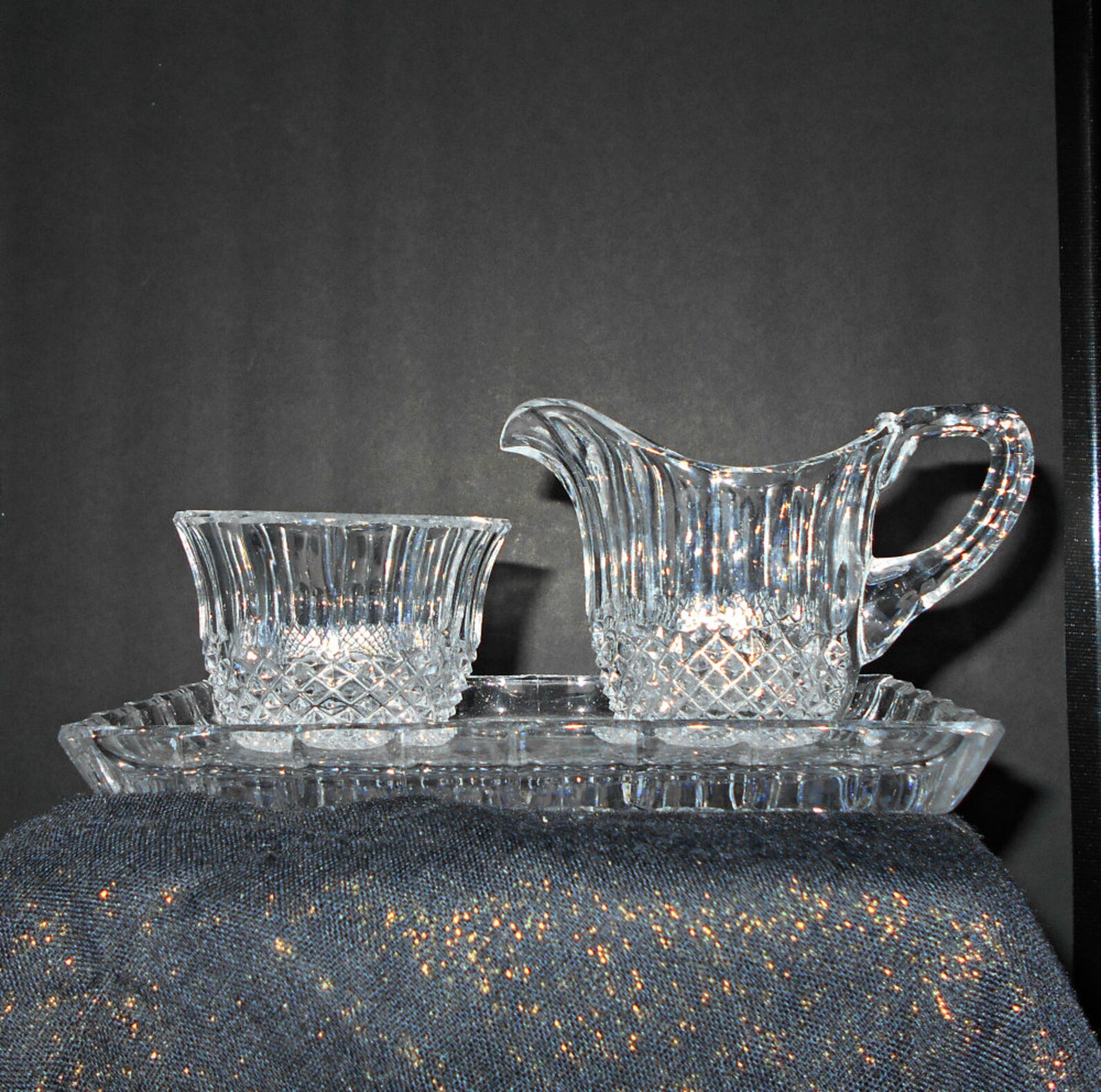 Cut Lead Crystal Sugar and Creamer Set Cut Lead Crystallead Etsy