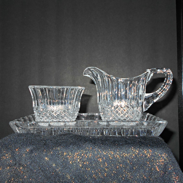 Cut Lead Crystal Sugar and Creamer Set, Cut Lead Crystal,Lead Crystal Sugar and Creamer Set,German Cut Lead Crystal,Fancy Sugar Creamer Set