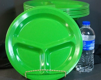 Green Apple Divided Melmac Plate,Green Texas Ware Divided Plate,Melamine Plate,Dallas Ware Plate,Melamine Dishes,Melmac Dishes,Plastic Ware