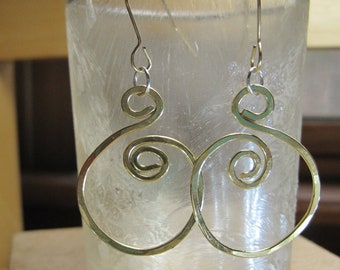 golden circle and swirl earring