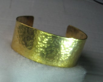 handcrafted hammered brass cuff bracelet