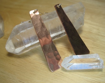 Hammered copper earrings