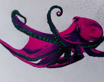 Original OOAK pen drawing Octopus
