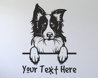 Personalized Border Collie Pet Dog Wall Sticker Decal Art. Any colour and a choice of sizes.(#289)