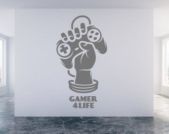 Gamer 4 Life, Playstation, Xbox, Wii,  Wall Sticker Decal Art. Any colour and a choice of sizes.(#145)