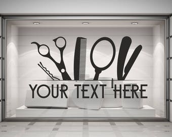 Custom Hair Beauty Nails Salon Shop Wall Window Shop Art Etsy
