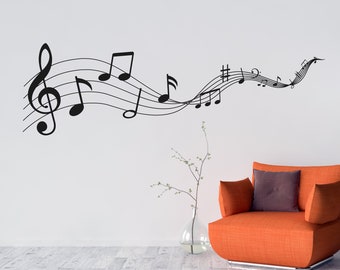 Musical Notes Wall Decal Sticker Art. Any colour and size.(#301)