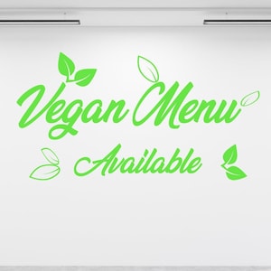Vegan Menu Sign for Restaurant, Cafe, Coffee Shop, Business Decal  Sticker for Windows, Walls and more. (#272)