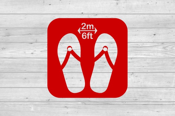 Pack of 6 Social Distancing Floor Sticker Queue Marker, Self Adhesive Sticker. Various colours available (#316)