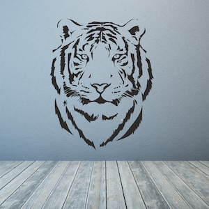 Tête de tigre. Sticker mural vinyle art. N'importe quelle couleur et choix de tailles. 87 image 1