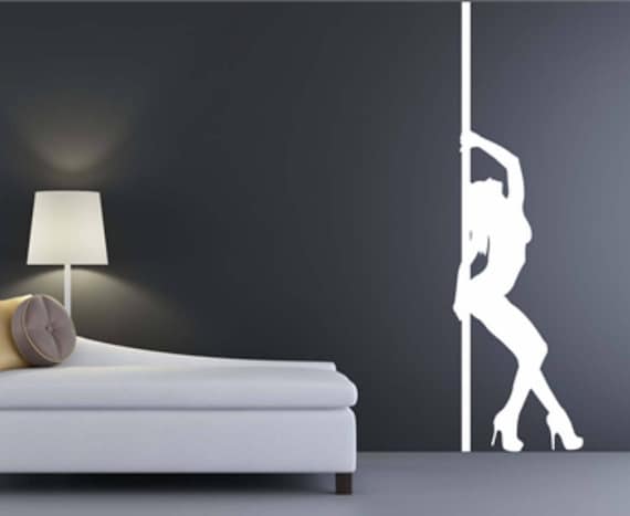 Exotic Acrobatic Pole Dancer Wall Sticker Decal Art. Any colour and a choice of sizes, (#166)