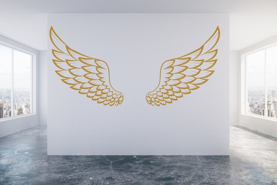 Spread Angel Wings Vinyl wall sticker decal art. Any colour and a choice of sizes.(#303)
