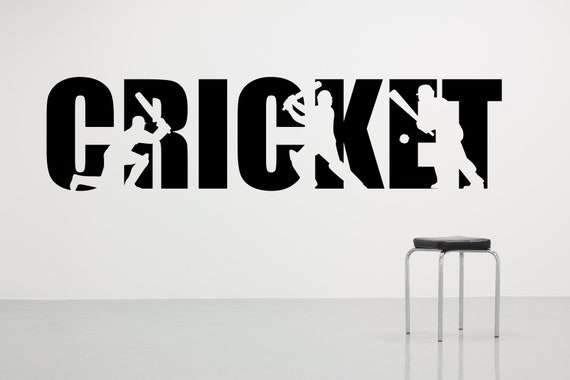Cricket Wall Sticker Decal Art. Any colour and a choice of sizes.(#219)