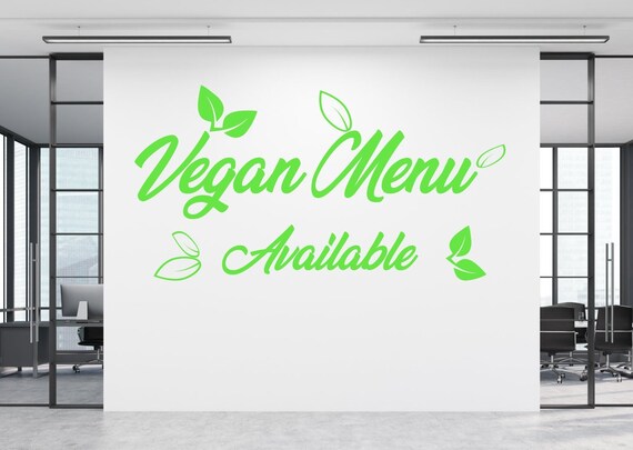 Vegan Menu Sign for Restaurant, Cafe, Coffee Shop, Business Decal  Sticker for Windows, Walls and more. (#272)