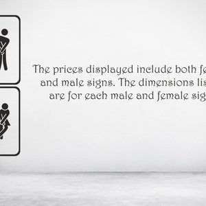 Gents & Ladies Toilet Bathroom Sign Wall Decal Sticker. Any color and size.138 image 2