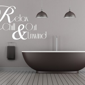 thumbnail interactive-video image 1 of Vinyl Concept Relax Chill Out & Unwind Wall Decal – Removable PVC, UK Made, A364 1 of 4