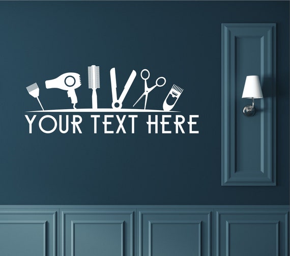 Custom Hair & Beauty Salon Shop. Wall/Window Shop art, vinyl decal sticker. Various colours and size options.(#349)