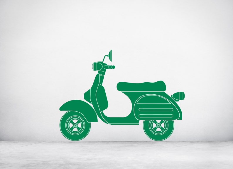 Scooter Retro. Vinyl Wall Art Decal Sticker. Any Color or Etsy