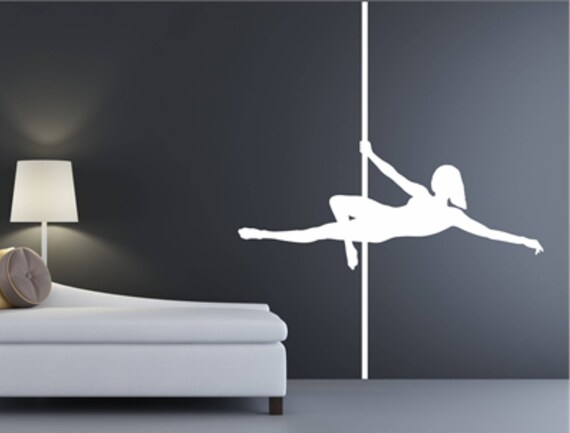 Exotic Acrobatic Pole Dancer Wall Sticker Decal Art. Any colour and a choice of sizes, (#167)