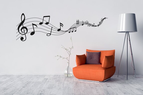 Musical Notes Wall Decal Sticker Art. Any colour and size.(#301)