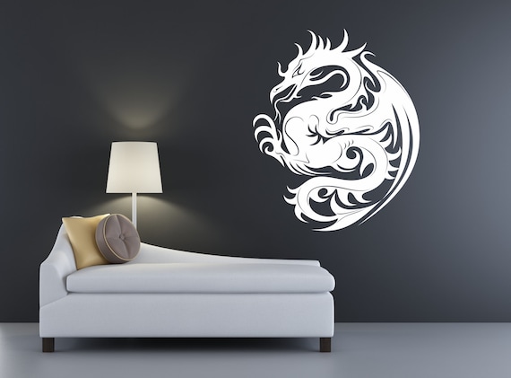 Oriental Mythical Dragon Tattoo Wall Sticker Decal. Any Colour, Any Size (*153)
