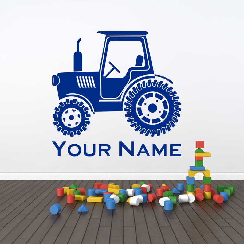 Personalized Tractor. Vinyl Wall Art Decal Sticker. Any Colour Etsy