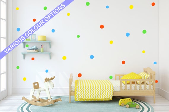 Polka Dot Wall Decals - Various Colour Options. Removable Wall Stickers, Kids Room Wall Decor, Nursery Wall Art, Peel-and-Stick (#350)
